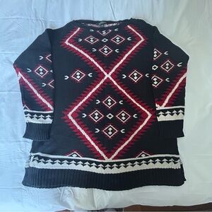 Ralph Lauren Black and Red Geometric Sweater